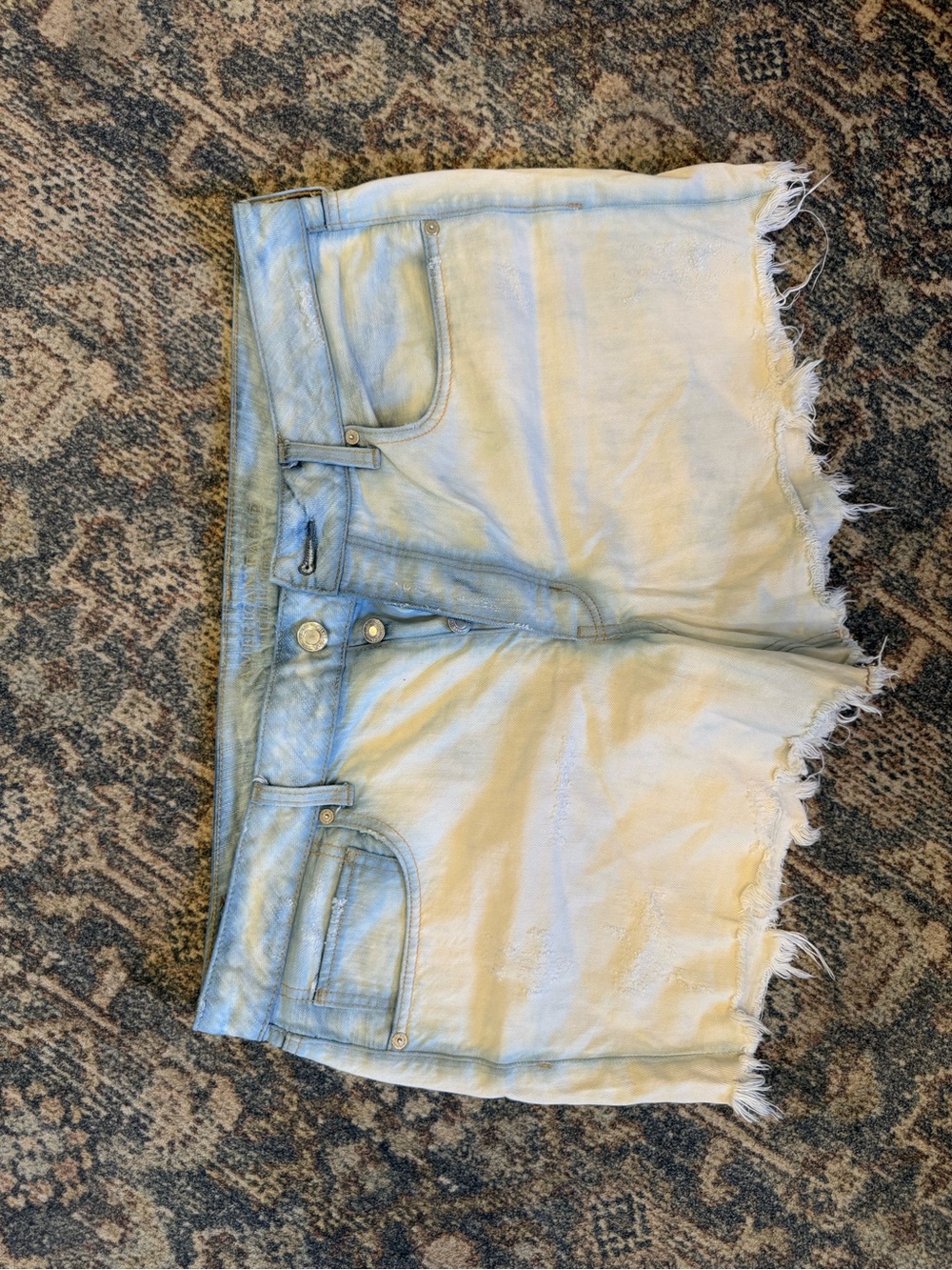 American Eagle Outfitters Light Blue Distressed Denim Cutoff Shorts
